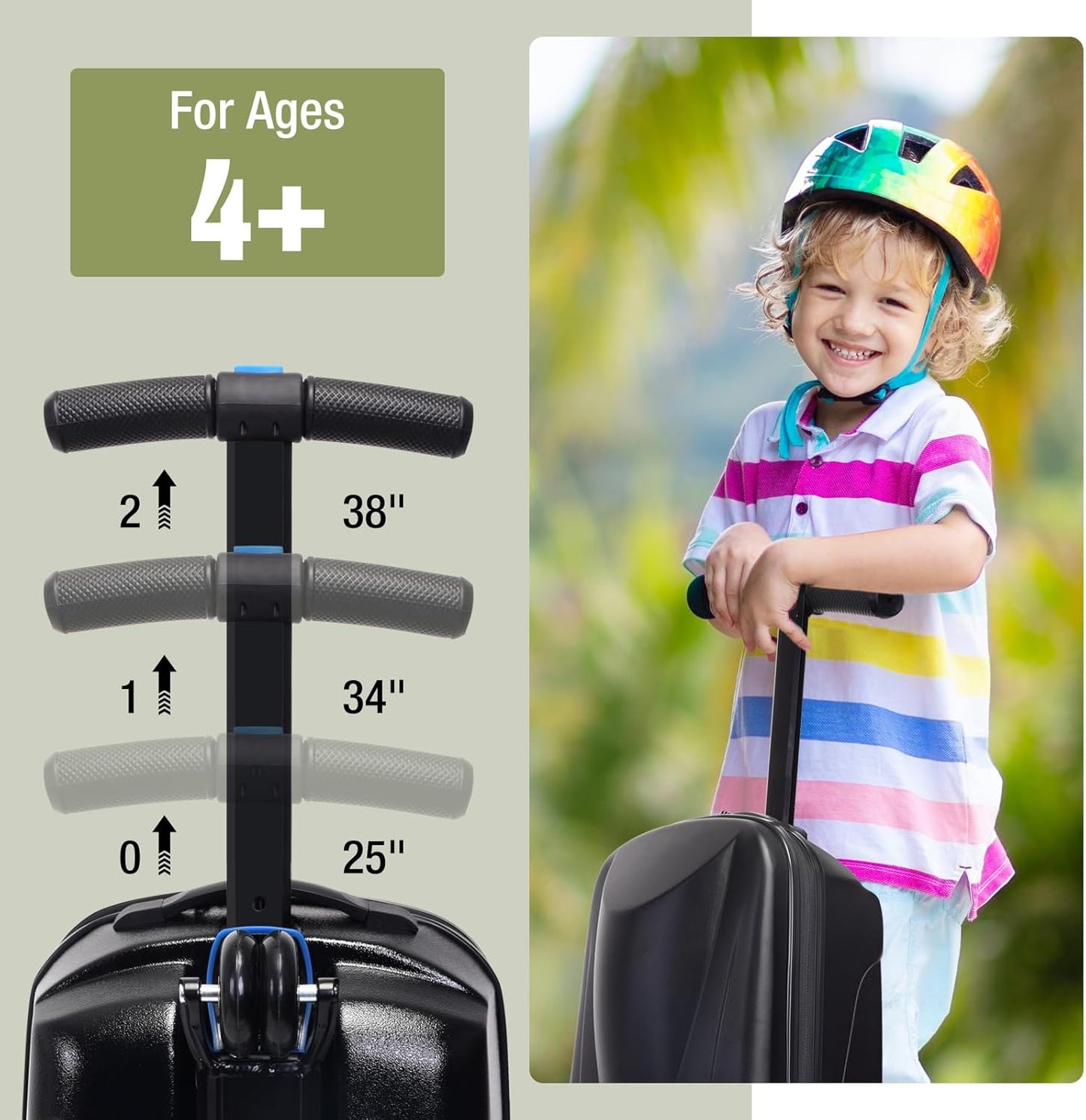 Scooter Suitcase - Rolling Luggage with Built-in Skateboard
