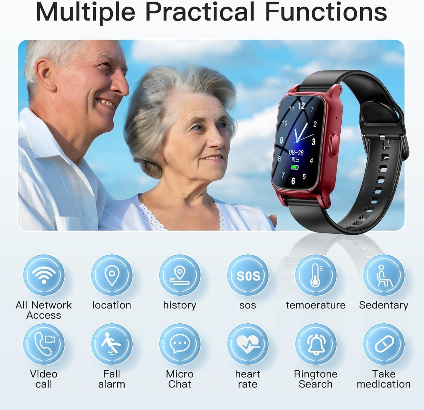Senior GPS Smartwatch with Fall Detection