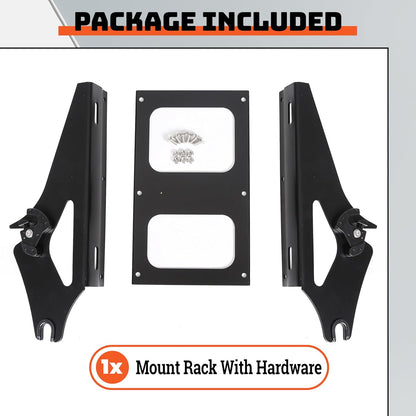 Two Up Tour Pack Mount Rack Bracket For Harley Touring Road King Glide