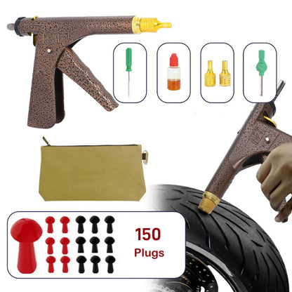 Tire Repair Kit: Tire Gun Puncture Repair Kit with Mushroom Plug for Tyre Punctures and Flats