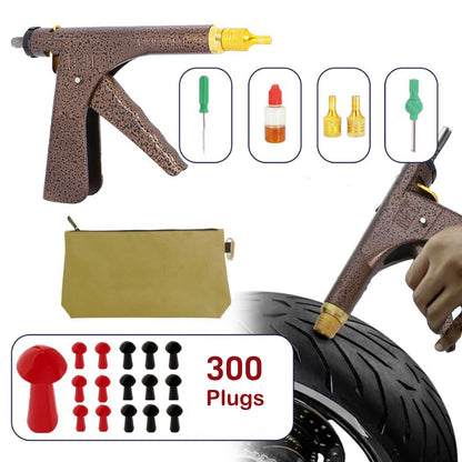 Tire Repair Kit: Tire Gun Puncture Repair Kit with Mushroom Plug for Tyre Punctures and Flats