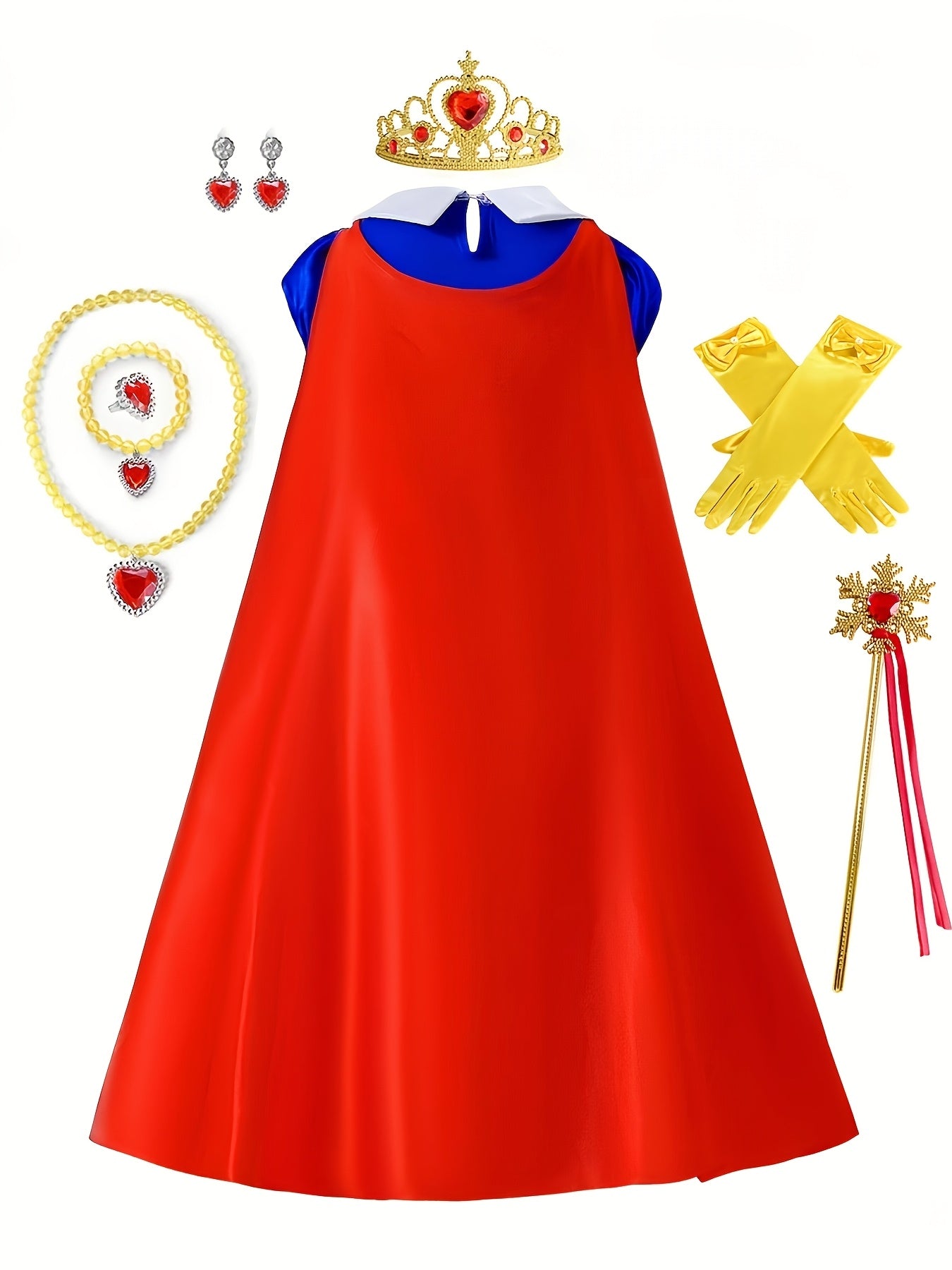 Girls Fairytale Halloween Princess Snow Costume Dress | Maxi
