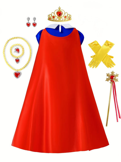 Girls Fairytale Halloween Princess Snow Costume Dress | Maxi