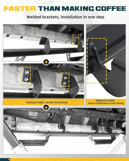 TRUMGETA 600 lbs Drop Down Running Boards for 2024 2025 Toyota Tacoma Double Cab & Hybrid