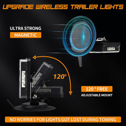 Wireless Trailer Lights Kit for Trucks, Boat, RV, Vehicle, Caravan