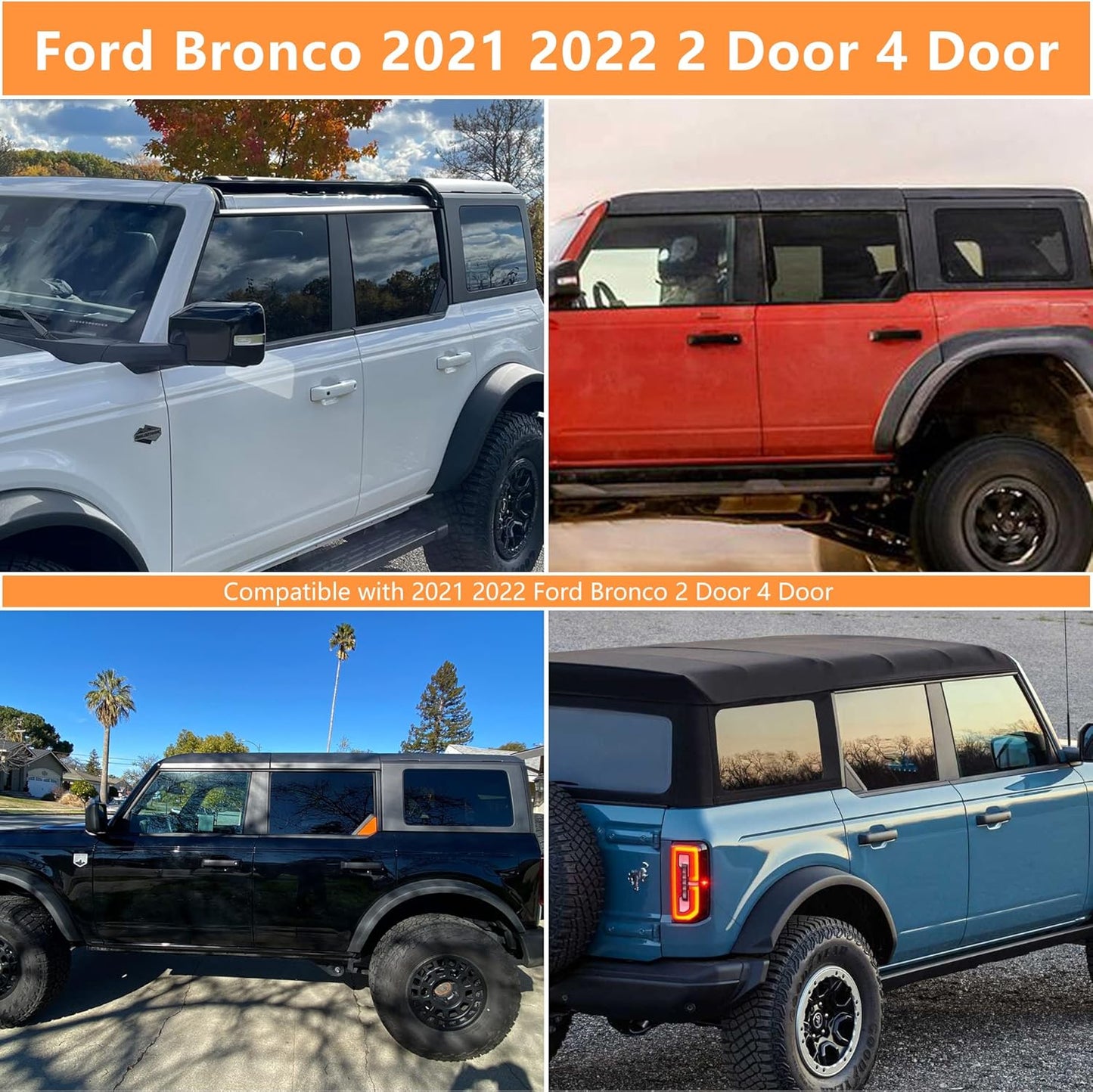 7Pcs Black Tailgate Storage Bag for 2021-2025 Ford Bronco 2/4 Door