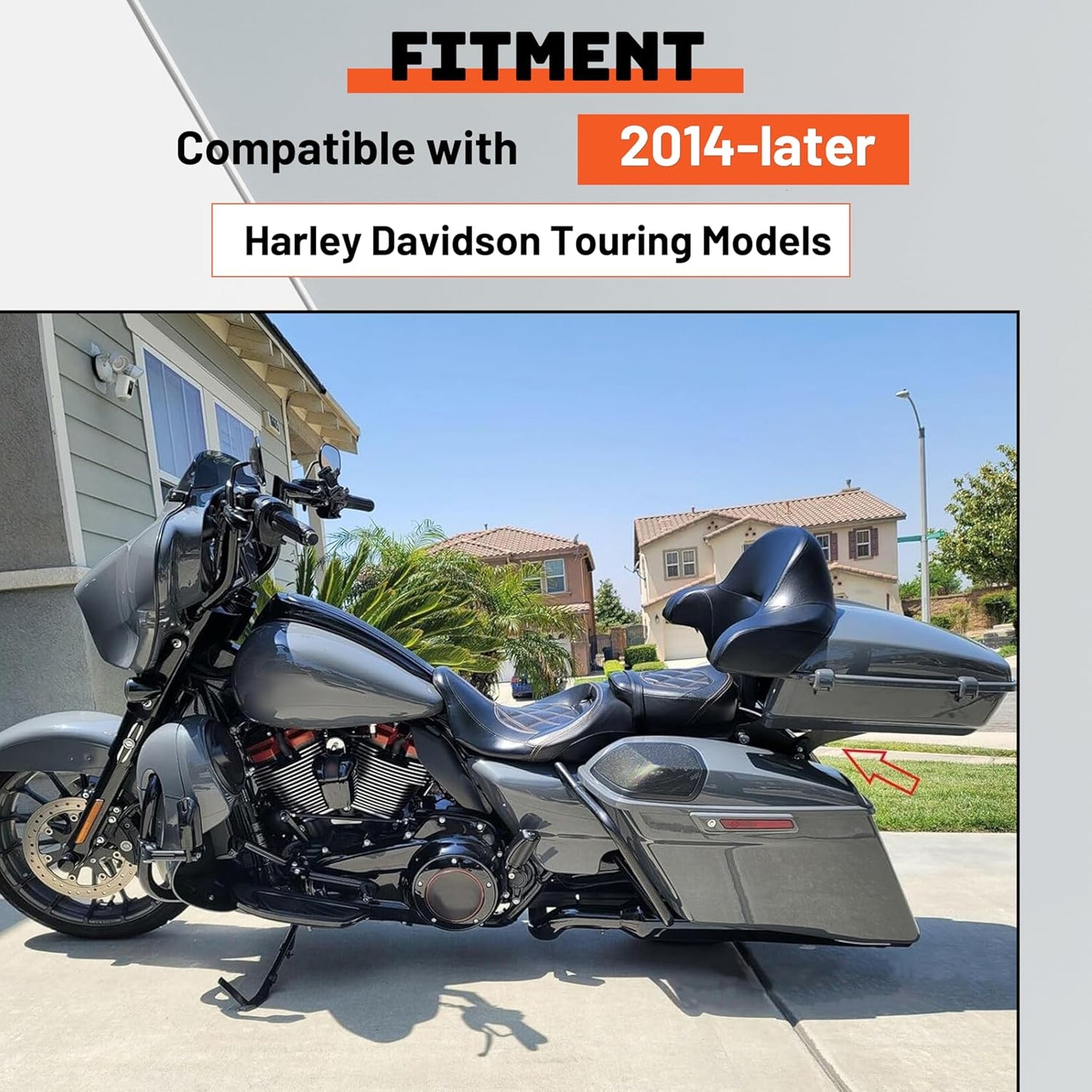 Two Up Tour Pack Mount Rack Bracket For Harley Touring Road King Glide