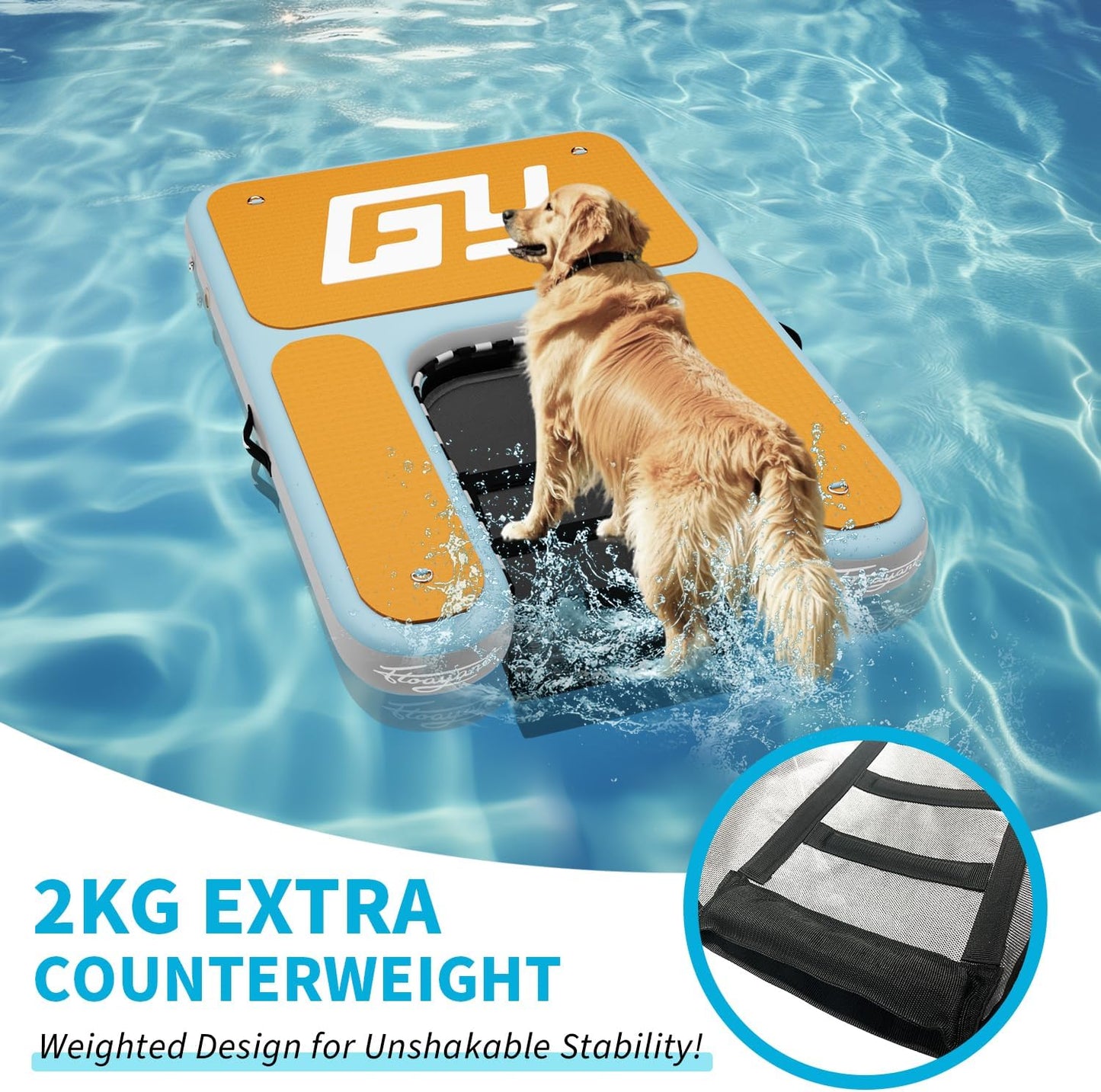 Inflatable Dog Water Ramp 60x40 in