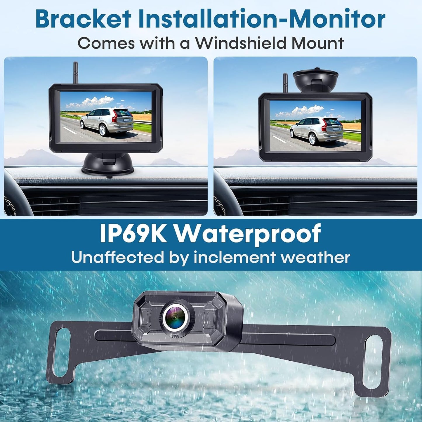 5 Inch 1080P HD Wireless Backup Camera For Trucks