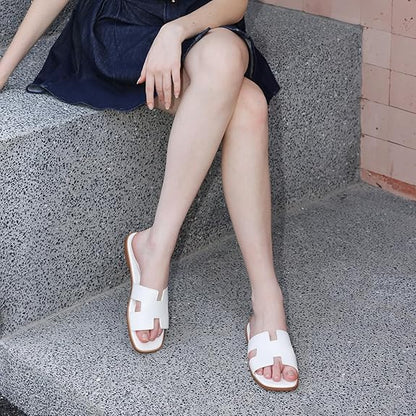 Flat Sandals with Cut Out Strap : Dressy Classic H-Band Flats Sandals