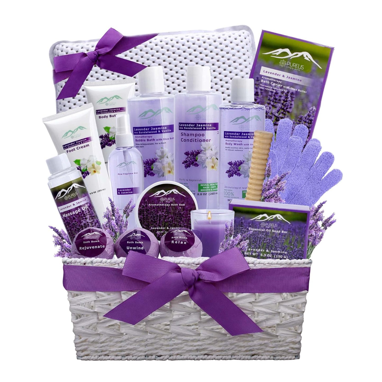 Bath Gift Basket for Women: Home Spa Set Luxurious Bath