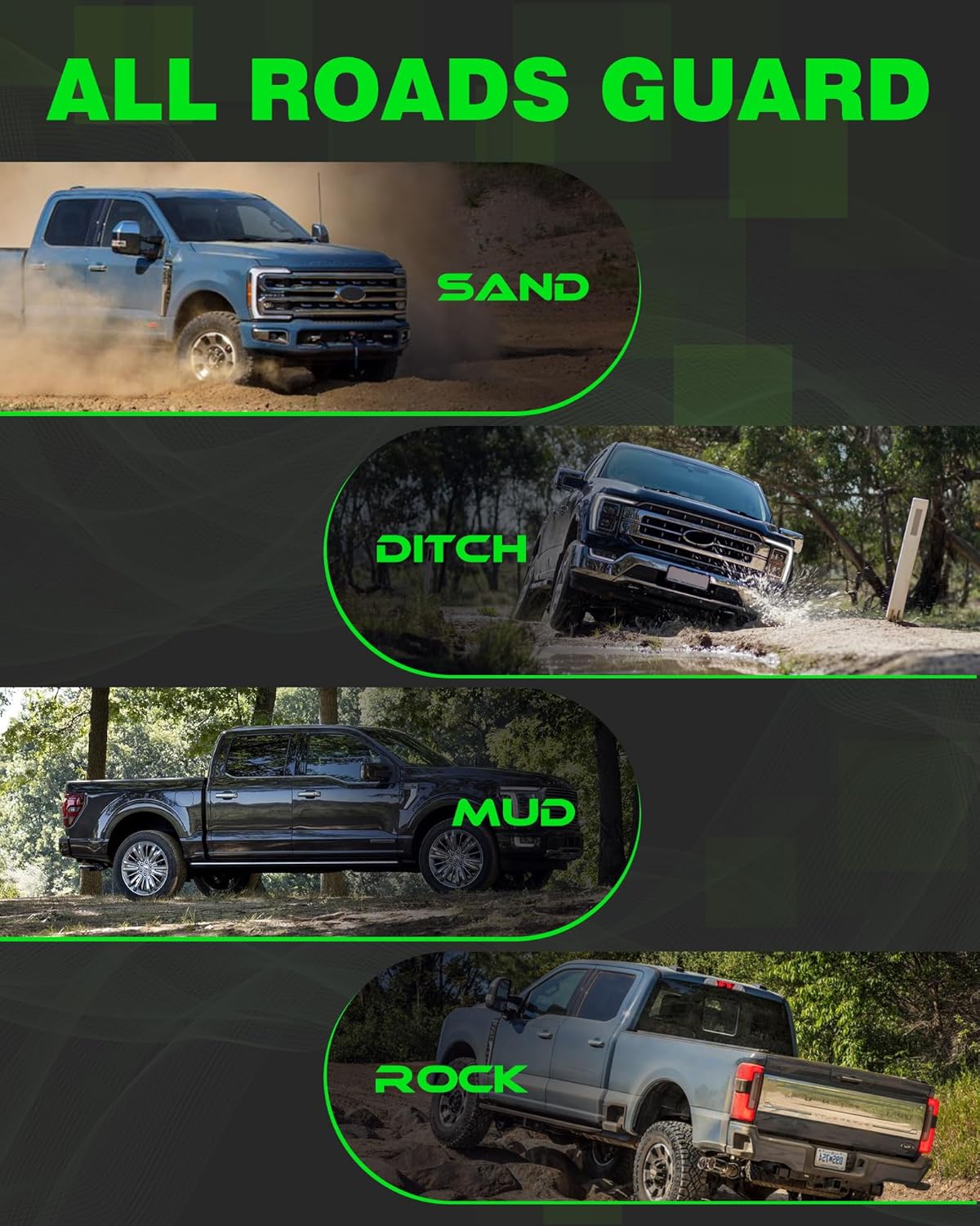 2 Pcs Truck Mud Flaps Fit for Ford F150 F250 F350 F450