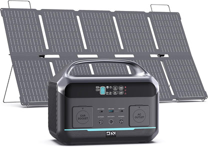 Portable Solar Generator 600W (1200W Surge) with 100W Solar Panel, 576Wh (180,000mAh) LFP Battery For Home & Emergency, Camping & RVs, CPAP