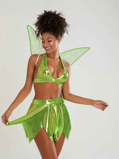 Women   Two Piece Fairy Halloween Costume Set | Halter Mini