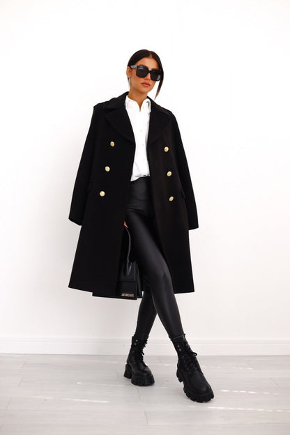 Loretta | Women's Winter Wool Coat – Chic Double-Breasted Trench Design