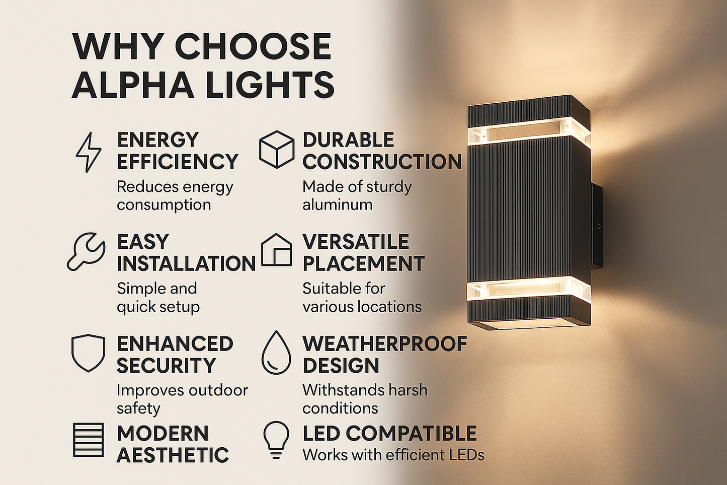 Lumora – Moderne up & down buitenlamp zwart – IP65 waterdicht GU10