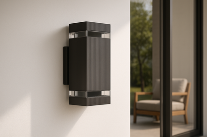 Lumora – Moderne up & down buitenlamp zwart – IP65 waterdicht GU10