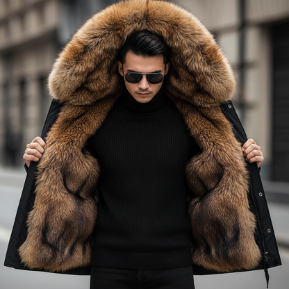 Men's Winter Parka Jacket with Faux Fur Lined Hood - Theodore Waterproof Insulated Coat