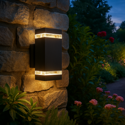 Lumora – Moderne up & down buitenlamp zwart – IP65 waterdicht GU10