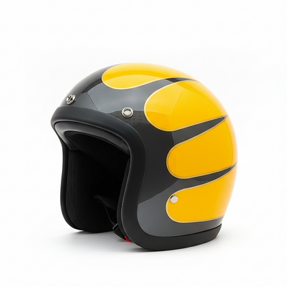 RetroRider Vintage 3/4 Open Face Motorcycle Helmet - Low Profile, DOT & ECE Certified