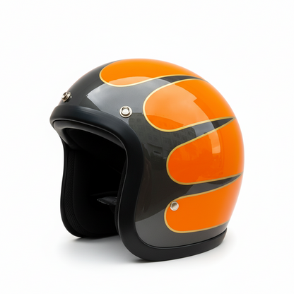 RetroRider Vintage 3/4 Open Face Motorcycle Helmet - Low Profile, DOT & ECE Certified