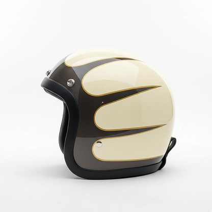 RetroRider Vintage 3/4 Open Face Motorcycle Helmet - Low Profile, DOT & ECE Certified