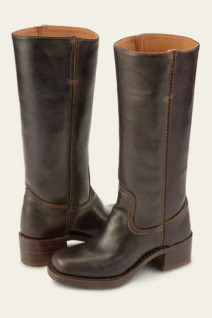 Classic Women's Boots with Block Heel – Durable Handcrafted Design for Timeless Style