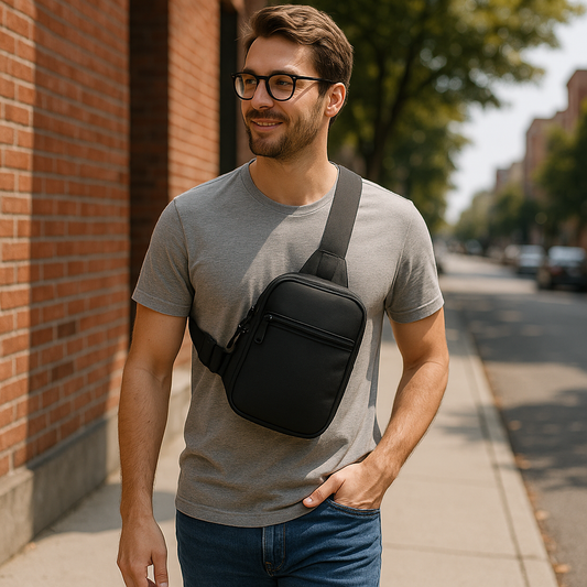 Compact Travel Sling Bag with Crossbody Strap