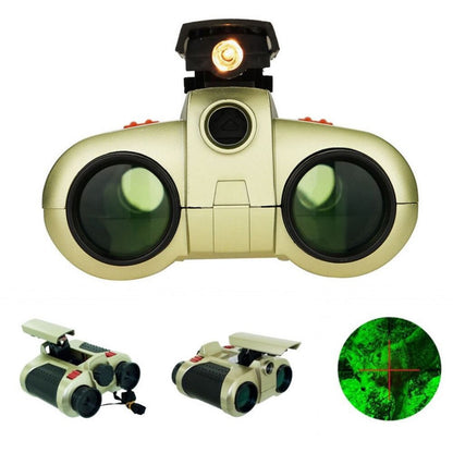 Kids Night Vision Binoculars with Pop-Up Light - Lightweight Spy Toy for Camping & Outdoor Adventure