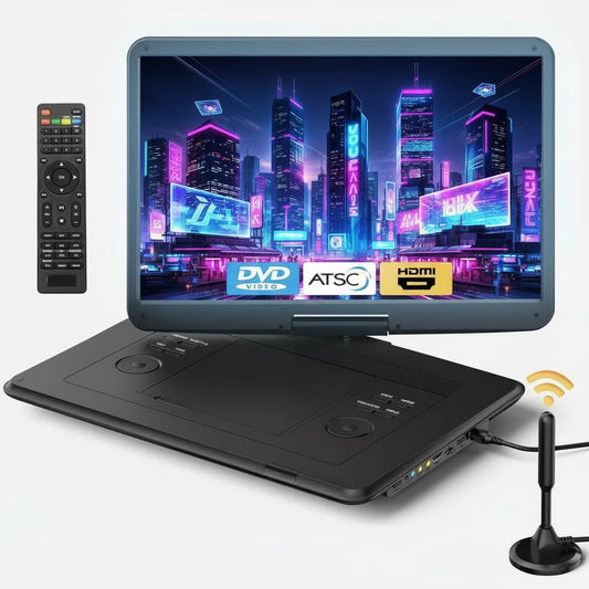 17.5" Portable DVD Player with 15.6" Large HD 6 Hours Rechargeable Battery