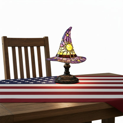 Stained Glass Wizard Hat Lamp – Tiffany-Style Table Light