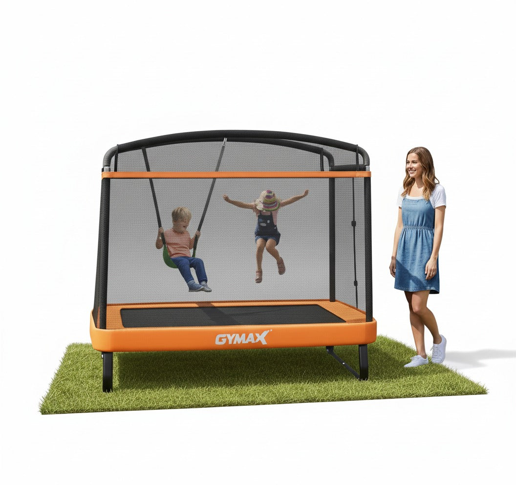 6FT Kids Entertaining Combo Bounce Trampoline with Swing and Enclosure Safety Net