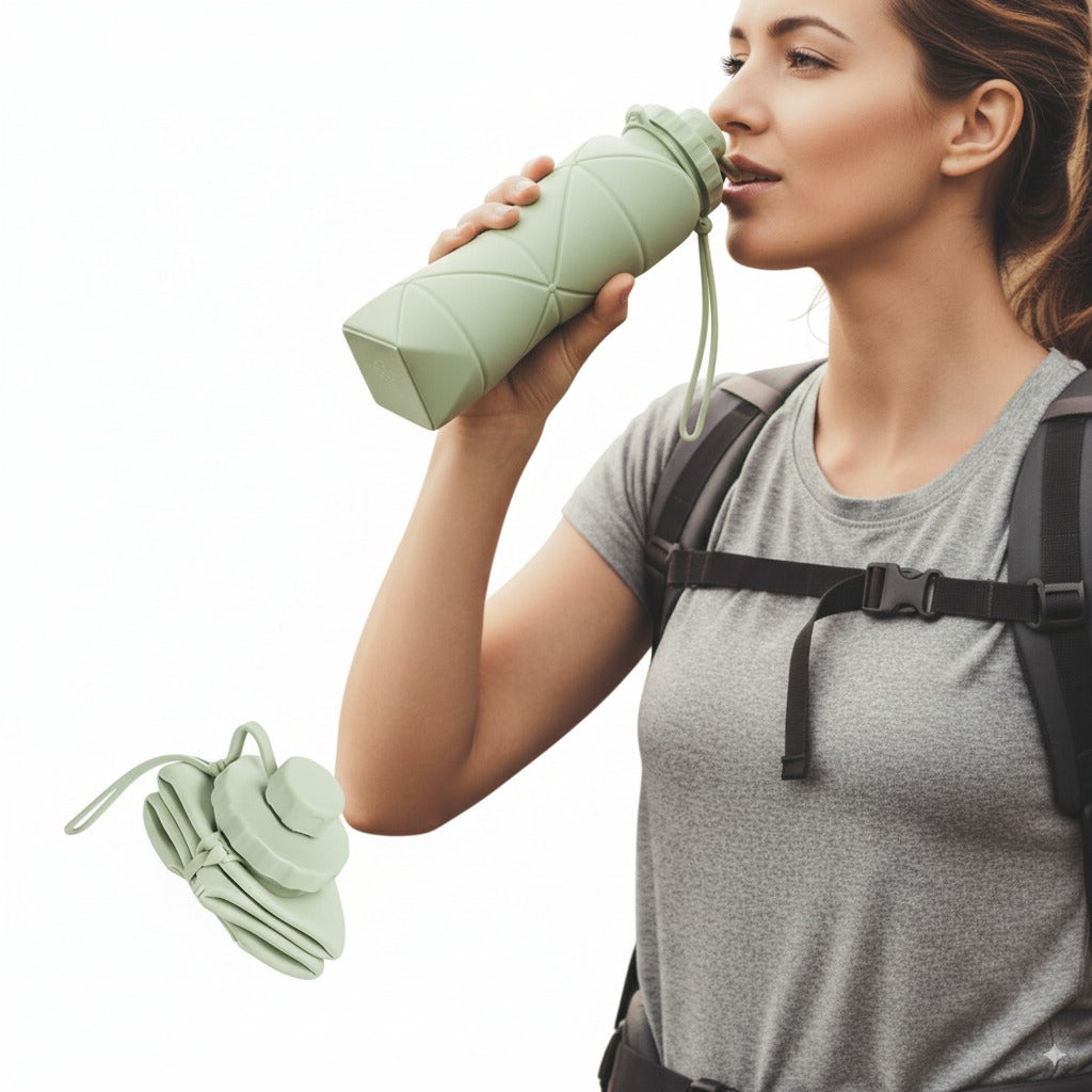 600ml Folding Silicone Water Bottle Built for Life on the Move