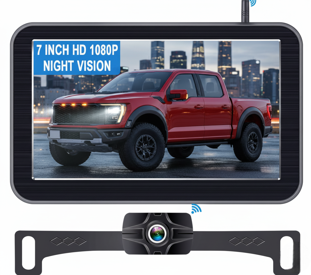 7-Inch Wireless Backup Camera for Truck ,Pickup, Trailer, Cars