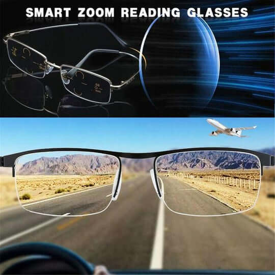 Progressive Multifocus Reading Glasses – Multi-Zone Lens, Anti-Blue-Light