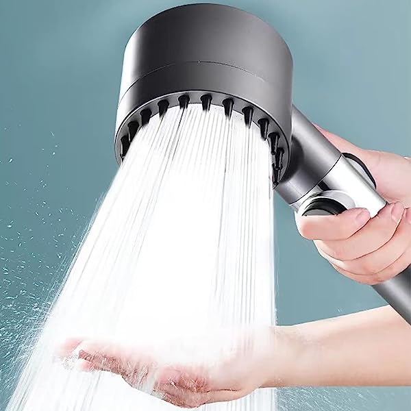Turbohead High Pressure Filtered Shower Head - Handheld, Water Saving, 9-Layer Filter, Stop Button