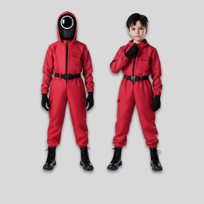 Kids Game Costume Scary Jumpsuit - Cosplay Mask Guard