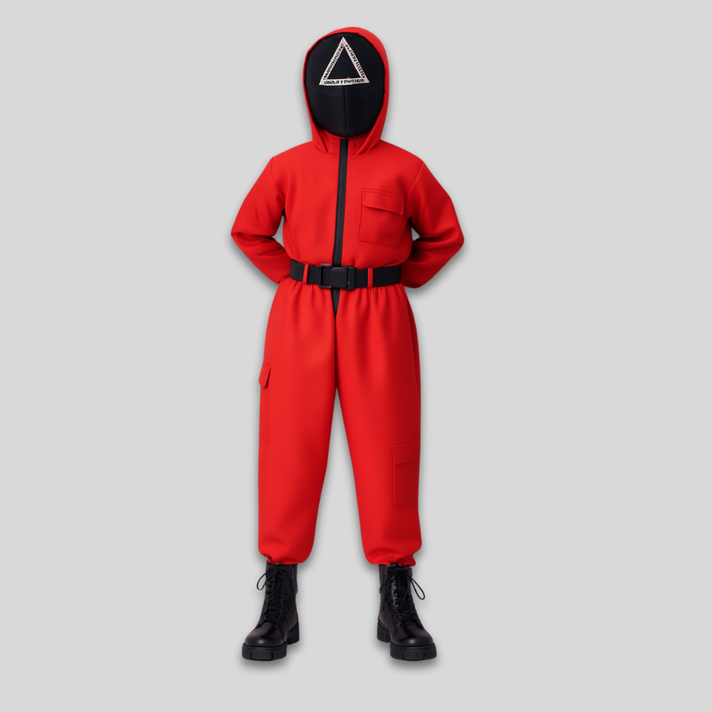 Kids Game Costume Scary Jumpsuit - Cosplay Mask Guard