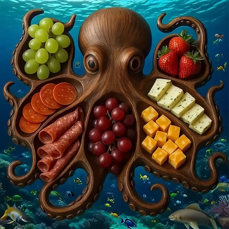 OctoBoard™ - Rustic Octopus Charcuterie Platter