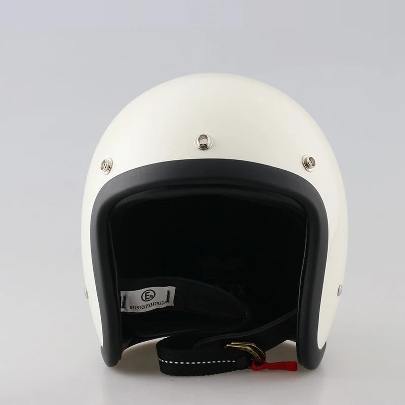 RetroRider Vintage 3/4 Open Face Motorcycle Helmet - Low Profile, DOT & ECE Certified
