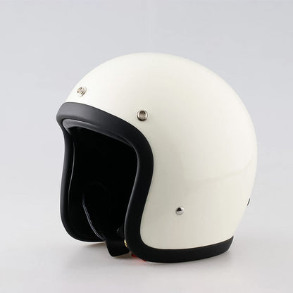 RetroRider Vintage 3/4 Open Face Motorcycle Helmet - Low Profile, DOT & ECE Certified