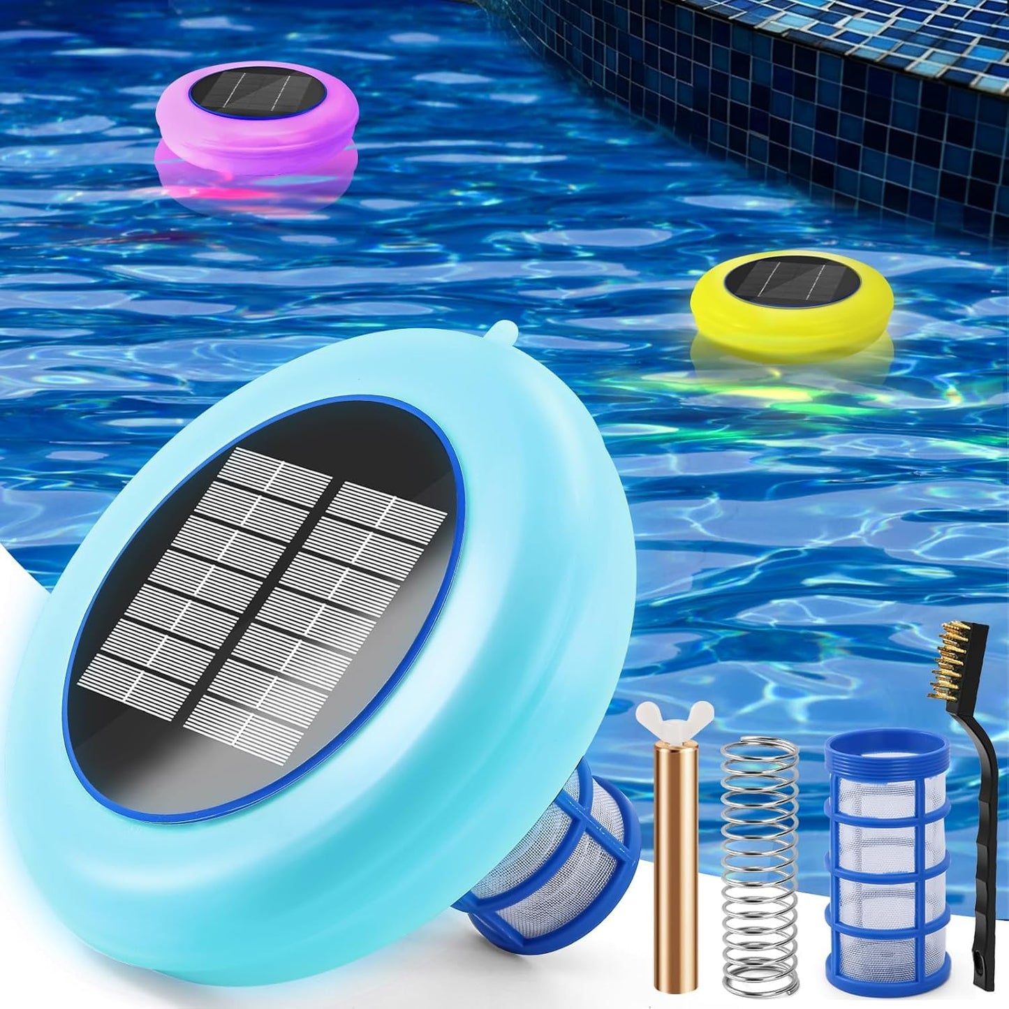 2-in-1 Solar Pool Ionizer with LED Light