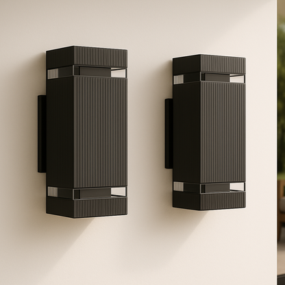 Lumora – Moderne up & down buitenlamp zwart – IP65 waterdicht GU10