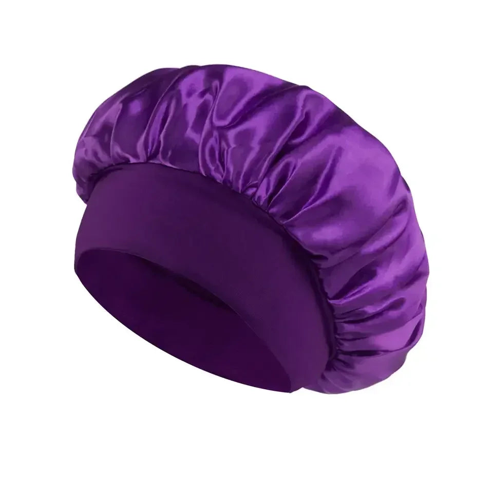 Satin Hair Bonnet (4-Pack) for Sleeping – Breathable, Secure Fit for All Hair Types