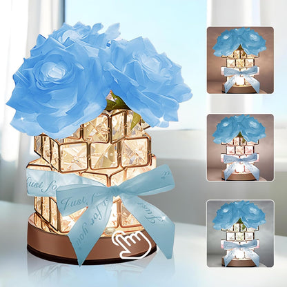 Rose Lamp,Flower Lamp 3 Colors Dimmable Crystal Table Light