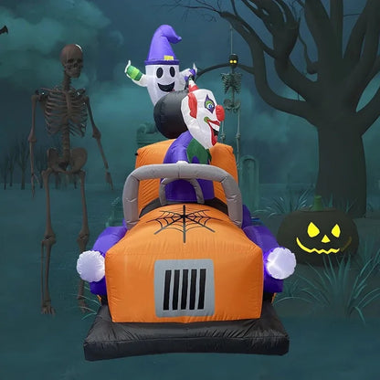 8ft Halloween Inflatable Clown Truck