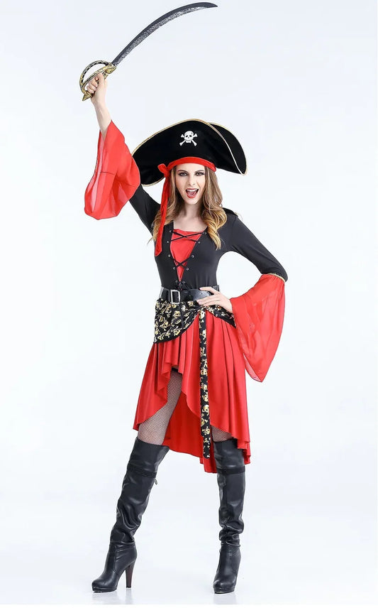 Women's Pirate Halloween Costume Dress | Midi