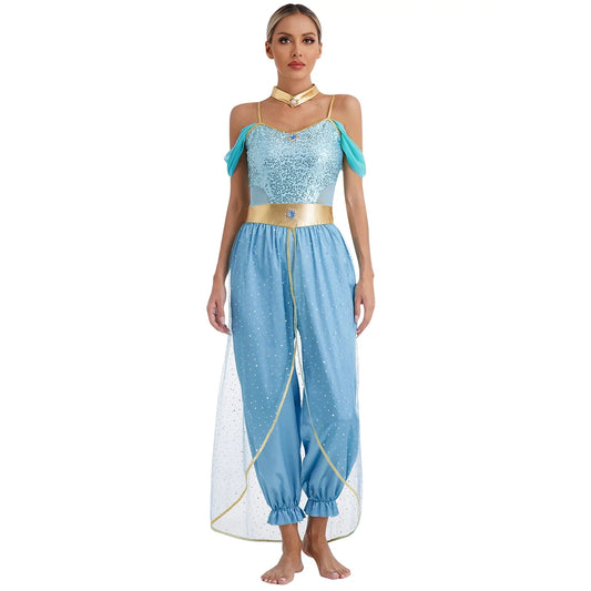Women's Halloween Costume Jumpsuit | Sequin Sleeveless