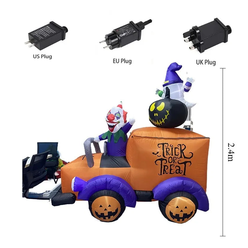 8ft Halloween Inflatable Clown Truck