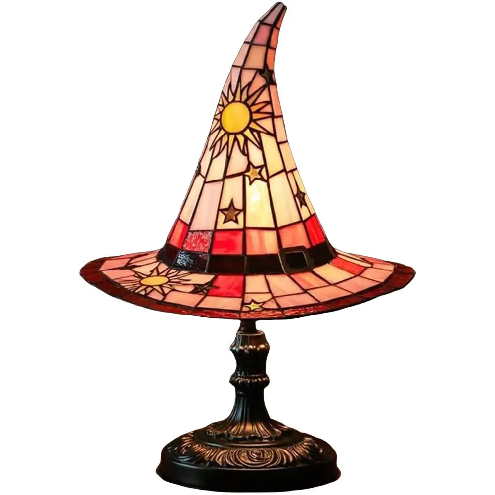 Stained Glass Wizard Hat Lamp – Tiffany-Style Table Light